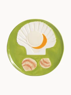 Hot Set de platos de dolomita pintado a mano De La Mer, 4 uds. Vajillas Completas|Platos De Postre