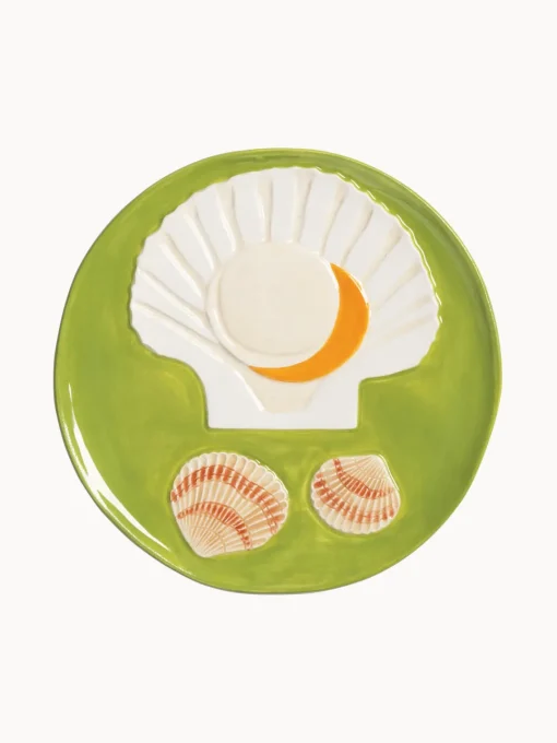 Hot Set de platos de dolomita pintado a mano De La Mer, 4 uds. Vajillas Completas|Platos De Postre