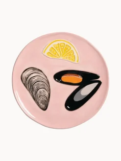 Hot Set de platos de dolomita pintado a mano De La Mer, 4 uds. Vajillas Completas|Platos De Postre