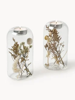 New Set de portavelas con flores secas Eleonora, 2 uds. Portavelas|Jarrones