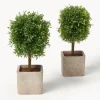 Clearance Set de árboles artificiales artesanales Moni, 2 uds. Flores Artificiales|Jarrones