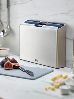 Tablas De Cortar|Utensilios De Cocina></noscript>Joseph Joseph Set de tablas de cortar con soporte Folio, 5 pzas. Plateado, tonos grises y azules