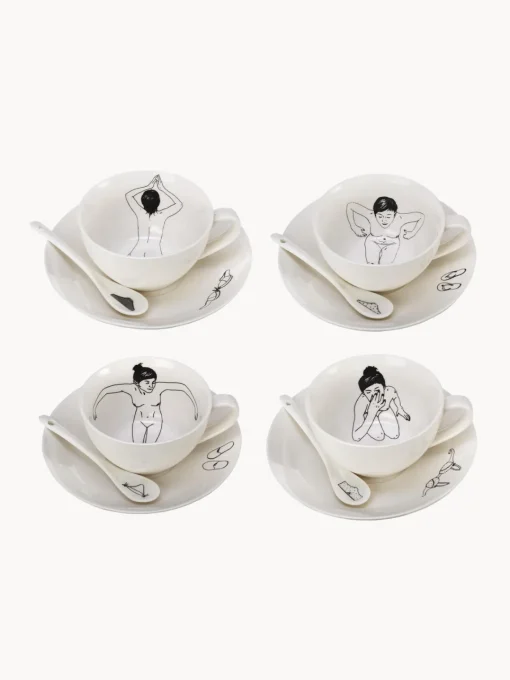 New Set de tazas de café artesanales Undressed, 4 uds. Tazas Y Mugs|Vajillas Completas