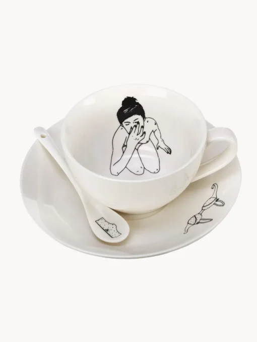 New Set de tazas de café artesanales Undressed, 4 uds. Tazas Y Mugs|Vajillas Completas