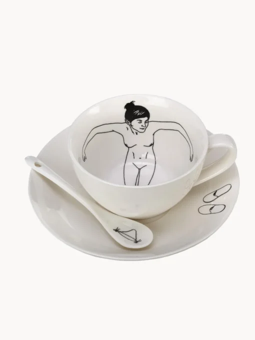 New Set de tazas de café artesanales Undressed, 4 uds. Tazas Y Mugs|Vajillas Completas