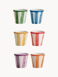 Sale Set de tazas de espresso artesanales Righe, 6 uds. Vasos|Vajillas Completas