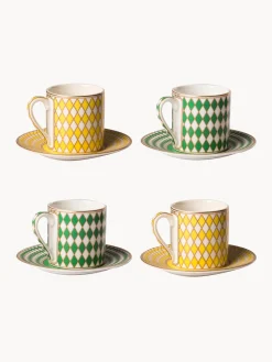 Tazas De Espresso|Vajillas Completas>POLSPOTTEN Set de tazas espresso con platito Chess, 4 uds.