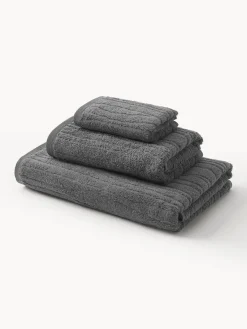 Toallas|Mantas>Westwing Collection Set de toallas Audrina, tamaños diferentes Gris oscuro