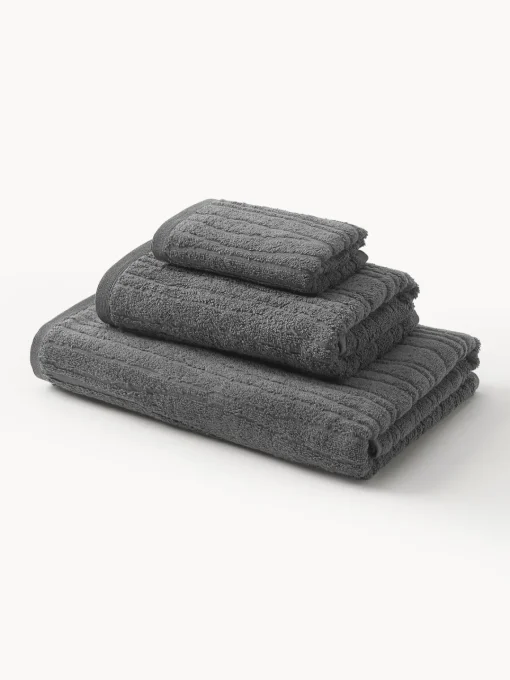 Toallas|Mantas>Westwing Collection Set de toallas Audrina, tamaños diferentes Gris oscuro