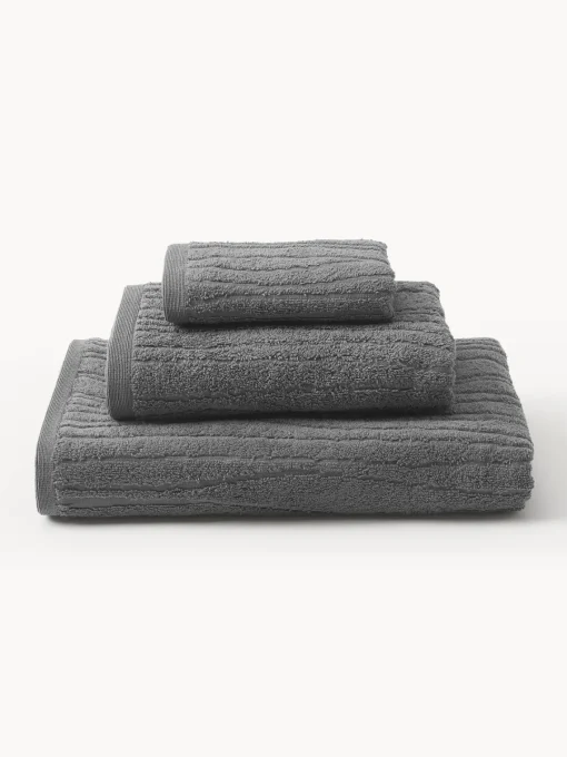 Toallas|Mantas>Westwing Collection Set de toallas Audrina, tamaños diferentes Gris oscuro