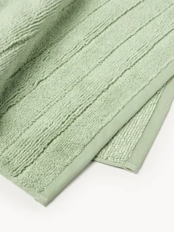 Toallas|Mantas></noscript>Westwing Collection Set de toallas con borde a rayas Luxe, tamaños diferentes Verde salvia