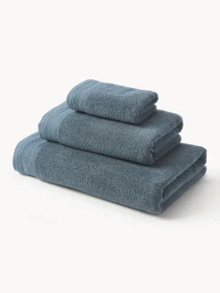 Toallas|Mantas>Westwing Collection Set de toallas de algodón ecológico Premium, tamaños diferentes Azul petróleo
