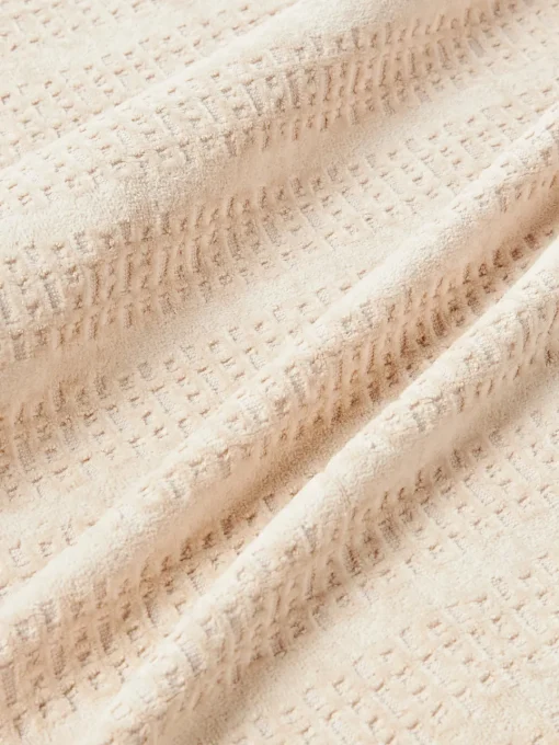 Toallas|Mantas>Westwing Collection Set de toallas de terciopelo con flecos Tallulah, tamaños diferentes Beige, tonos blancos y beige