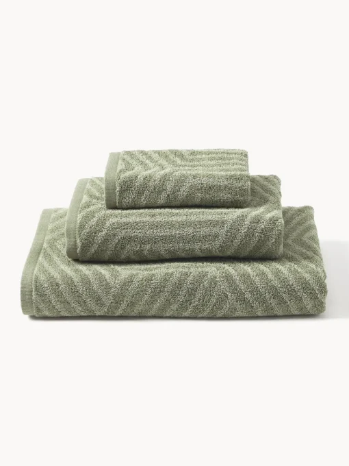 Toallas|Mantas>Westwing Collection Set de toallas Fatu, tamaños diferentes Tonos de verde oliva