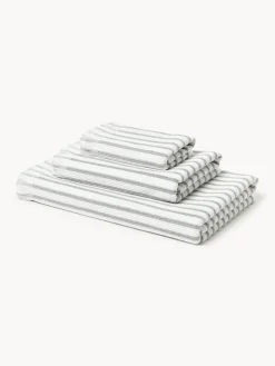 Toallas|Mantas>Westwing Collection Set de toallas Irma, tamaños diferentes Blanco, gris claro
