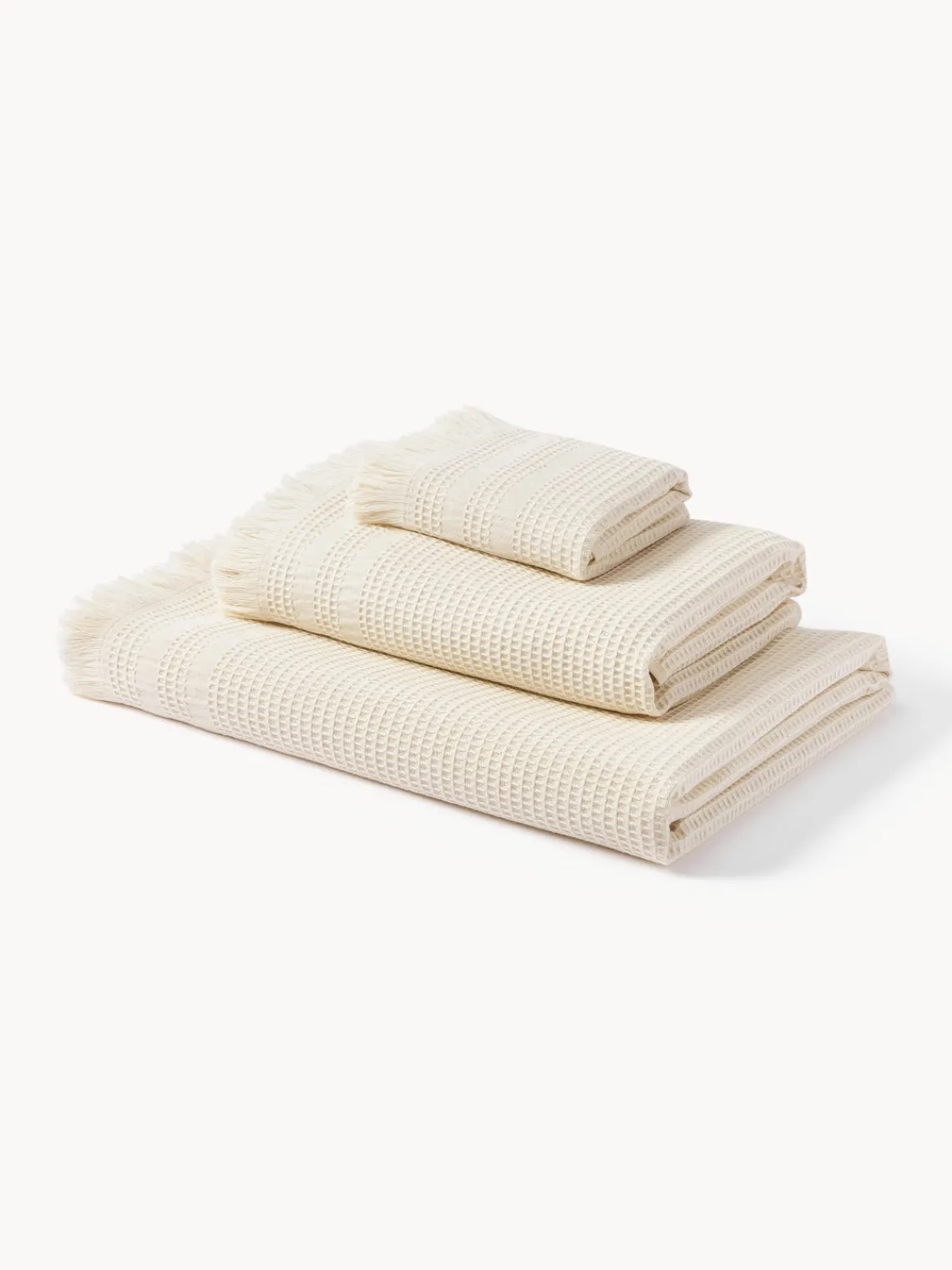 Toallas|Mantas>Westwing Collection Set de toallas tipo gofre Yara, tamaños diferentes Beige claro
