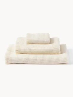 Toallas|Mantas></noscript>Westwing Collection Set de toallas tipo gofre Yara, tamaños diferentes Beige claro