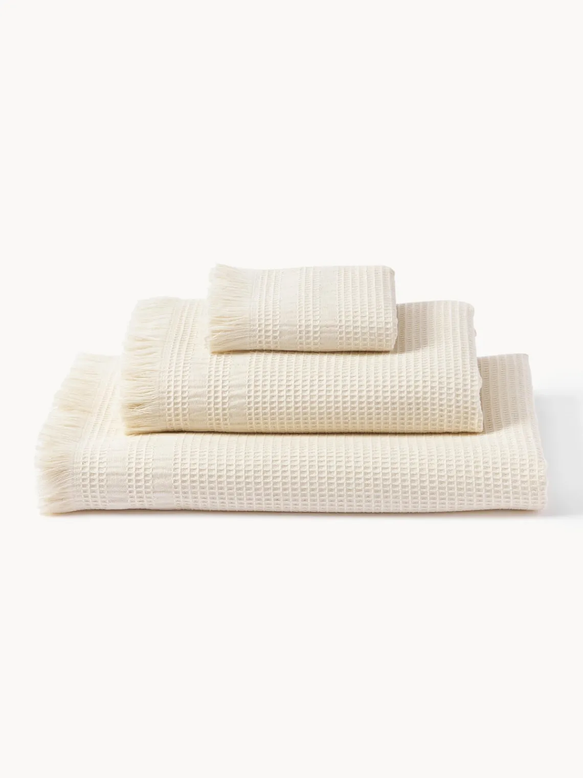 Toallas|Mantas>Westwing Collection Set de toallas tipo gofre Yara, tamaños diferentes Beige claro
