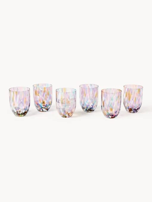 Vasos|Vajillas Completas>ANNA VON LIPA Set de vasos de agua pequeños artesanales Splash, 6 uds.