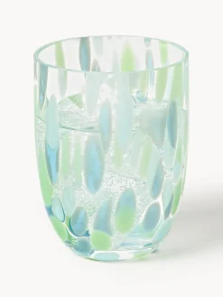 Vasos|Vajillas Completas></noscript>ANNA VON LIPA Set de vasos soplados Big Confetti, 6 uds. Tonos verdes y azules transparentes