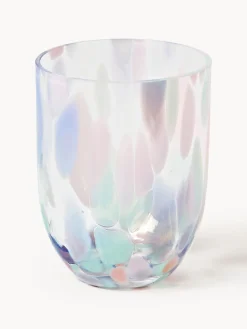 Vasos|Vajillas Completas>ANNA VON LIPA Set de vasos soplados Big Confetti, 6 uds. Tonos lilas y rosas transparentes
