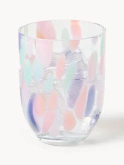 Vasos|Vajillas Completas></noscript>ANNA VON LIPA Set de vasos soplados Big Confetti, 6 uds. Tonos lilas y rosas transparentes