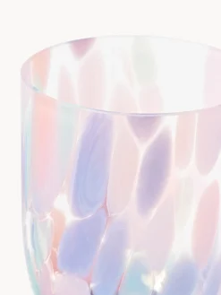 Vasos|Vajillas Completas></noscript>ANNA VON LIPA Set de vasos soplados Big Confetti, 6 uds. Tonos lilas y rosas transparentes