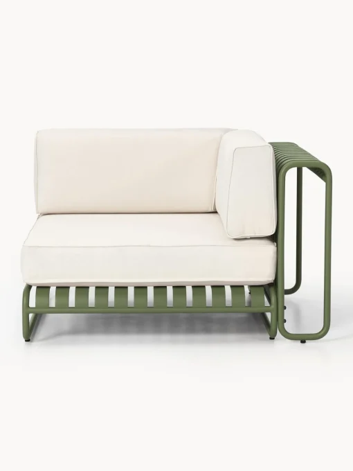 Conjuntos Jardín|Muebles De Jardín>Westwing Collection Set lounge modular Caio, 4 pzas. Blanco Off White, verde oliva
