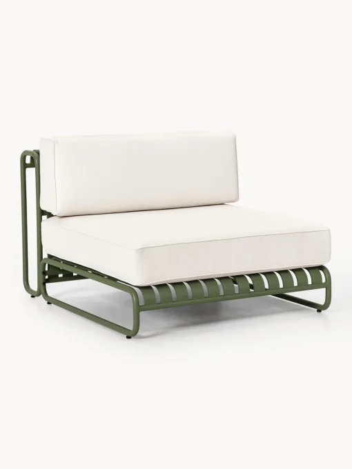 Conjuntos Jardín|Muebles De Jardín>Westwing Collection Set lounge modular Caio, 4 pzas. Blanco Off White, verde oliva