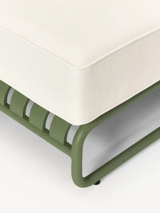 Conjuntos Jardín|Muebles De Jardín>Westwing Collection Set lounge modular Caio, 4 pzas. Blanco Off White, verde oliva