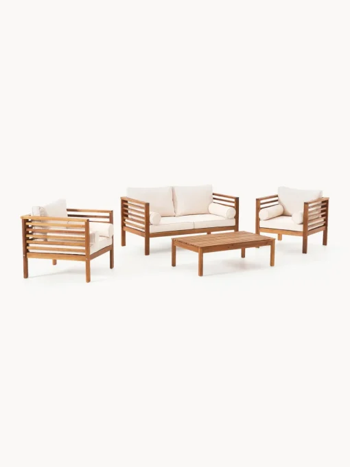 Hot Set lounge para exterior de madera de acacia Bo, 4 pzas. Conjuntos Jardín|Muebles De Jardín