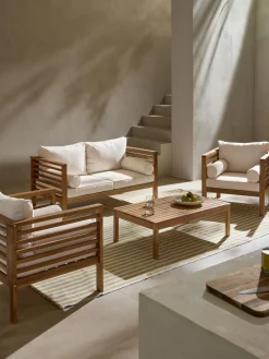 Hot Set lounge para exterior de madera de acacia Bo, 4 pzas. Conjuntos Jardín|Muebles De Jardín