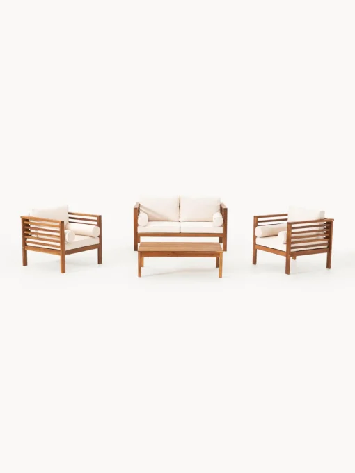Hot Set lounge para exterior de madera de acacia Bo, 4 pzas. Conjuntos Jardín|Muebles De Jardín