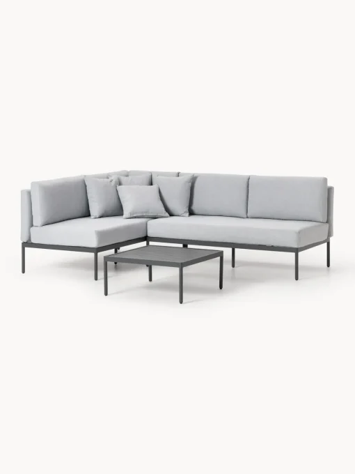 Conjuntos Jardín|Muebles De Jardín>Westwing Collection Set lounge para exterior Linden, 2 pzas. Gris oscuro, gris claro
