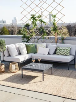 Conjuntos Jardín|Muebles De Jardín>Westwing Collection Set lounge para exterior Linden, 2 pzas. Gris oscuro, gris claro