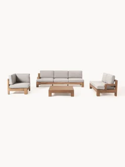 Conjuntos Jardín|Muebles De Jardín></noscript>Westwing Collection Set lounge para exterior de madera de acacia Joshua, 4 pzas. Gris claro, madera de acacia pintado