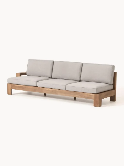 Conjuntos Jardín|Muebles De Jardín>Westwing Collection Set lounge para exterior de madera de acacia Joshua, 4 pzas. Gris claro, madera de acacia pintado