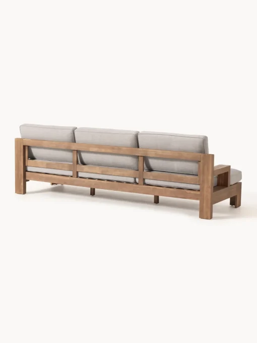 Conjuntos Jardín|Muebles De Jardín>Westwing Collection Set lounge para exterior de madera de acacia Joshua, 4 pzas. Gris claro, madera de acacia pintado
