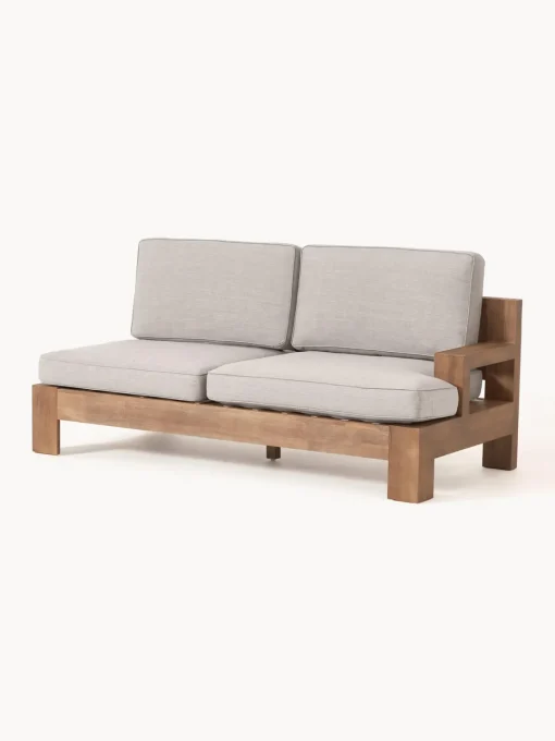 Conjuntos Jardín|Muebles De Jardín>Westwing Collection Set lounge para exterior de madera de acacia Joshua, 4 pzas. Gris claro, madera de acacia pintado