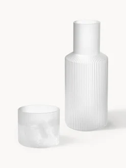 Online Set pequeño de jarra de agua soplada con vaso Ripple, 2 pzas. Jarras De Agua|Menaje De Mesa