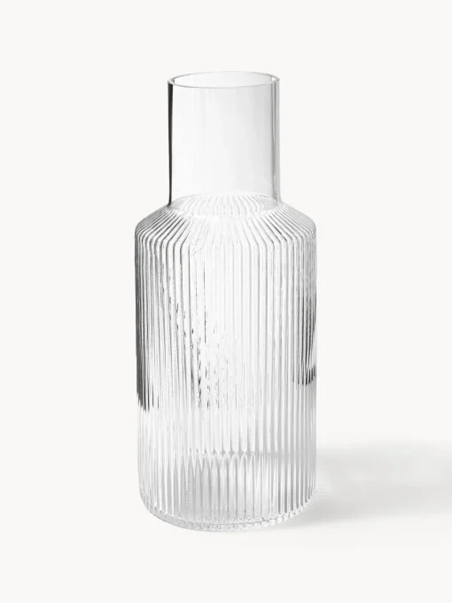 Jarras De Agua|Vajillas Completas>Ferm Living Set pequeño de jarra de agua soplada con vaso Ripple, 2 pzas. Transparente brillante