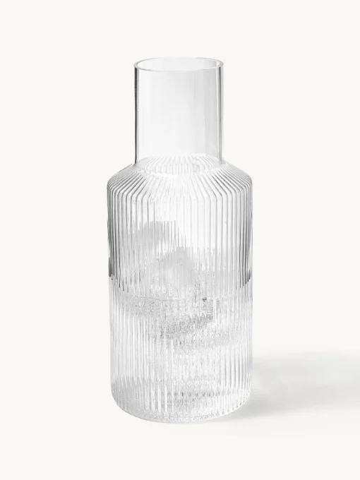 Jarras De Agua|Vajillas Completas>Ferm Living Set pequeño de jarra de agua soplada con vaso Ripple, 2 pzas. Transparente brillante