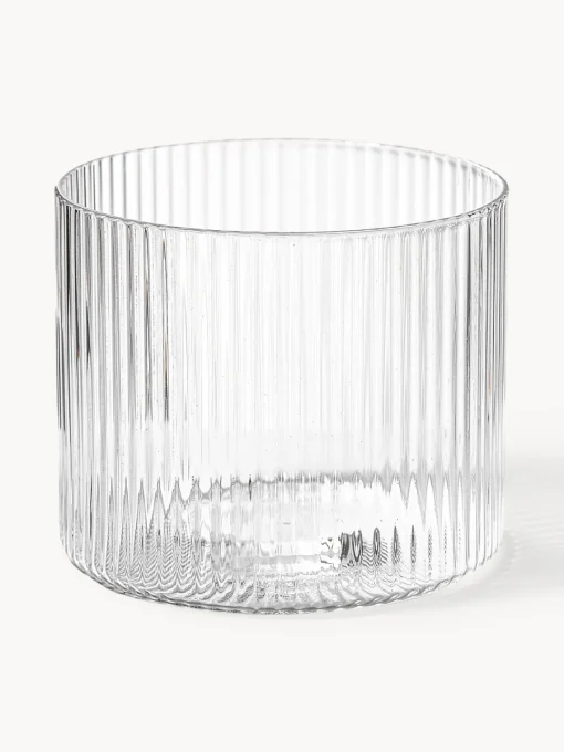 Jarras De Agua|Vajillas Completas>Ferm Living Set pequeño de jarra de agua soplada con vaso Ripple, 2 pzas. Transparente brillante