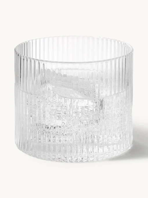 Jarras De Agua|Vajillas Completas>Ferm Living Set pequeño de jarra de agua soplada con vaso Ripple, 2 pzas. Transparente brillante