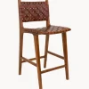 Hot Silla alta de madera de teca tejida Perugia Taburetes Altos|Sillas