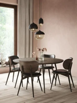 Sillas De Madera|Sillas>Mater Silla artesanal de cuero y madera Rock Cuero negro, madera de roble oscura