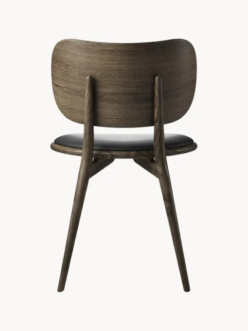 Sillas De Madera|Sillas>Mater Silla artesanal de cuero y madera Rock Cuero negro, madera de roble oscura