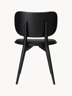 Sillas De Madera|Sillas></noscript>Mater Silla artesanal de cuero y madera Rock Cuero negro, negro