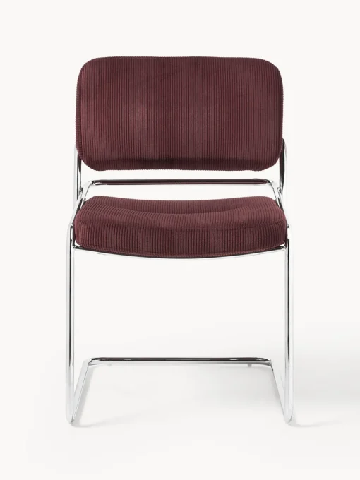Sillas>Westwing Collection Silla basculante de cuerda Don Cuerda color vino, plateado brillante