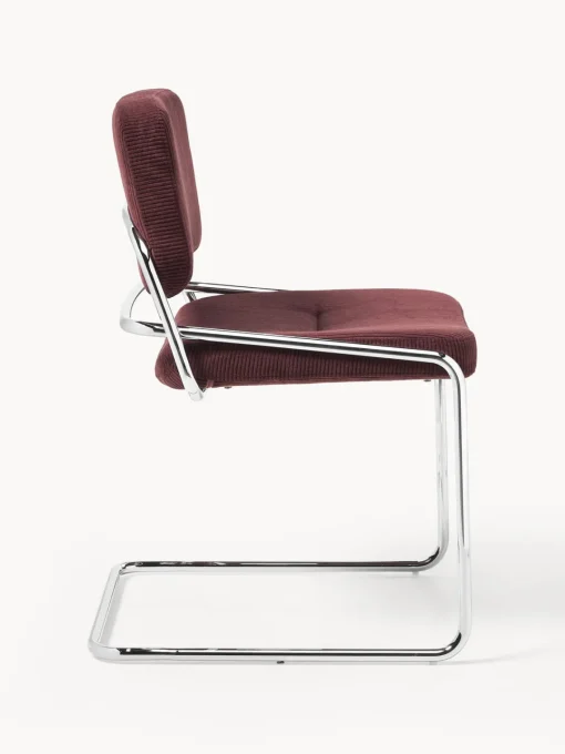 Sillas>Westwing Collection Silla basculante de cuerda Don Cuerda color vino, plateado brillante